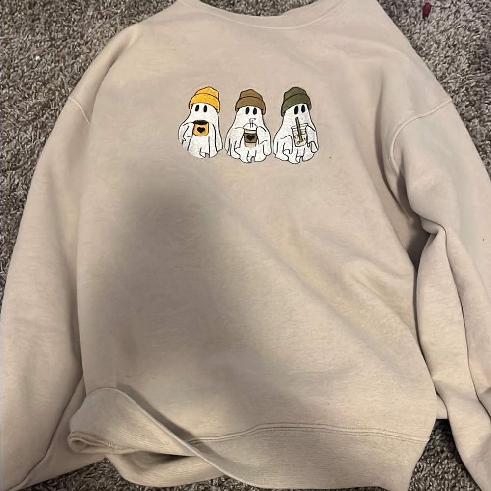 Women’s Cream Sweater with Graphic Design